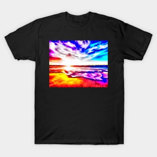 Vibrant Sunset Over Ocean T-Shirt